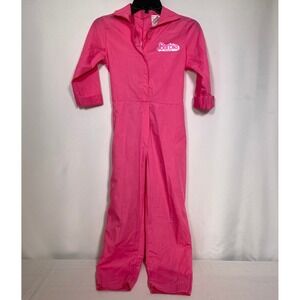 Barbie The Movie Pink Boiler Full Zip Suit Costume Jumpsuit Girl's LARGE 10/12